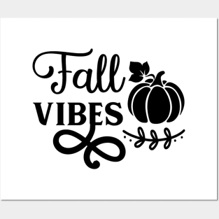 Fall Vibes Simple Lettering Posters and Art